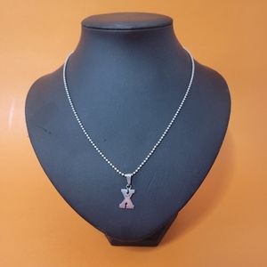 925 Mexican silver initial "X" pendant Charm